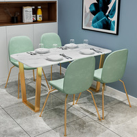 北欧大理石餐桌椅组合现代小户型家用吃饭桌子西餐厅简约长条餐桌