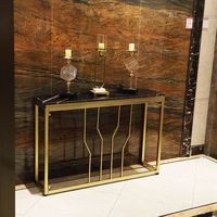 现代简约客厅大理石玄关桌创意时尚沙发小桌子书房靠墙金色简易桌