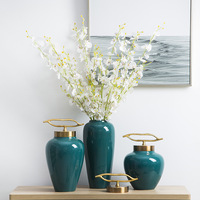 景德镇新中式陶瓷工艺品摆件创意家居客厅软装饰品花瓶三件套定制
