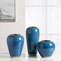 电镀单色釉陶瓷工艺品 新中式家居饰品摆件创意花瓶摆件