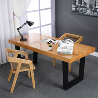 尺寸定制简约大型长条会议桌公司实木工业风铁艺长方形办公桌家具