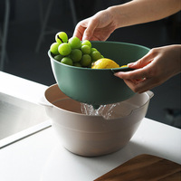 创意塑料沥水篮洗菜盆双层洗菜篮厨房家用创意淘米洗水果菜盘篮子