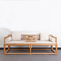 新中式罗汉床实木家具客厅沙发床简约多功能三人位免漆贵妃榻沙发