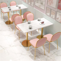 休闲甜品奶茶店桌椅组合北欧西餐厅洽谈桌子网红美甲店大理石桌椅
