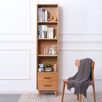 北欧实木书架樱桃木纯实木书柜落地展示柜可调节展示柜新款设计师