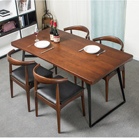 LOFT实木餐桌复古工业风餐桌铁艺餐桌椅组合咖啡厅酒吧休闲桌
